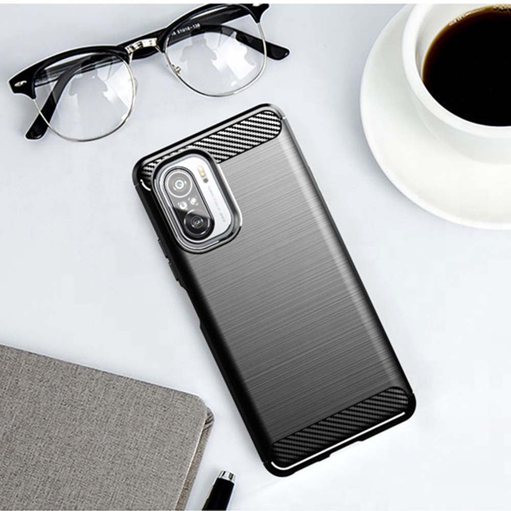 Husa pentru Xiaomi Poco F3 / Mi 11i, Techsuit, Carbon, Neagra