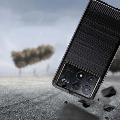 Husa pentru Xiaomi Poco F6 Pro, Techsuit, Carbon, Albastra