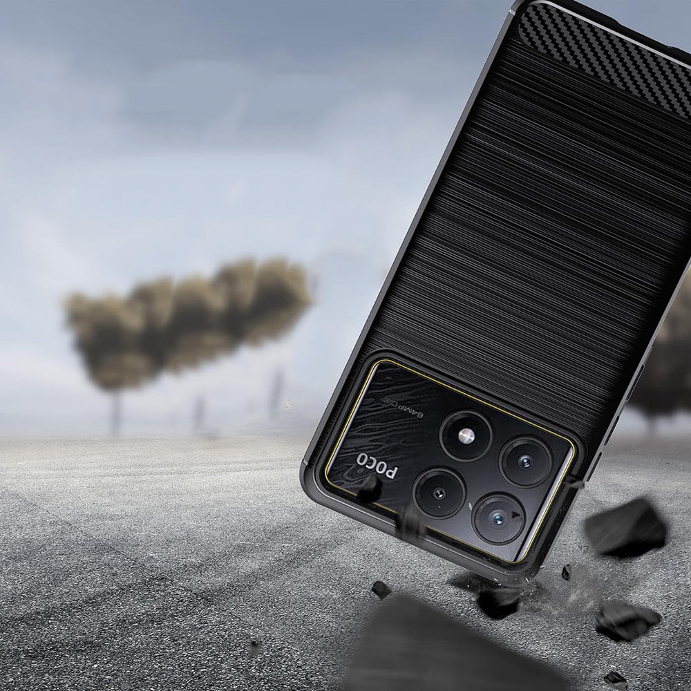 Husa pentru Xiaomi Poco F6 Pro, Techsuit, Carbon, Neagra