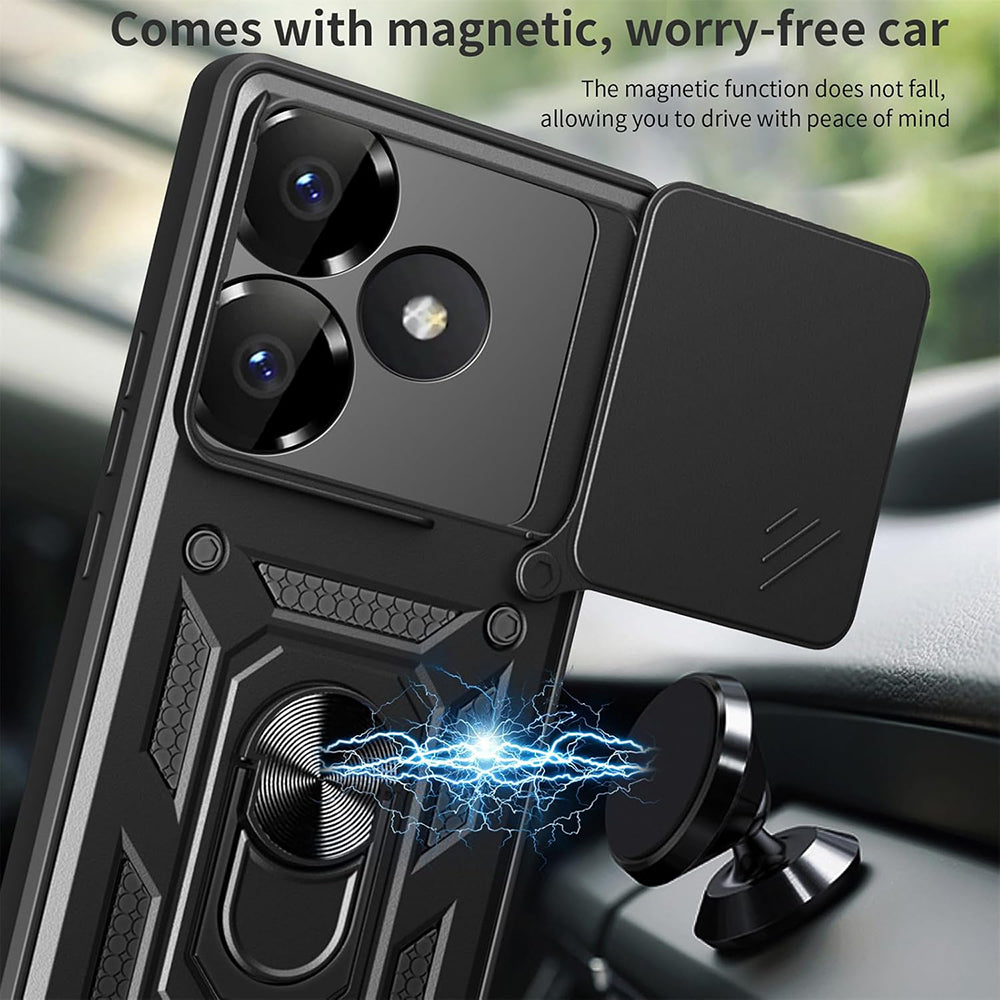 Husa pentru Xiaomi Poco F6, Techsuit, CamShield, Neagra