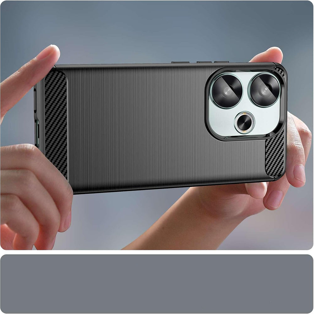 Husa pentru Xiaomi Poco F6, Techsuit, Carbon, Neagra