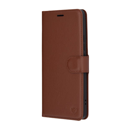 Husa pentru Xiaomi Poco F6, Techsuit, Leather Folio, Maro