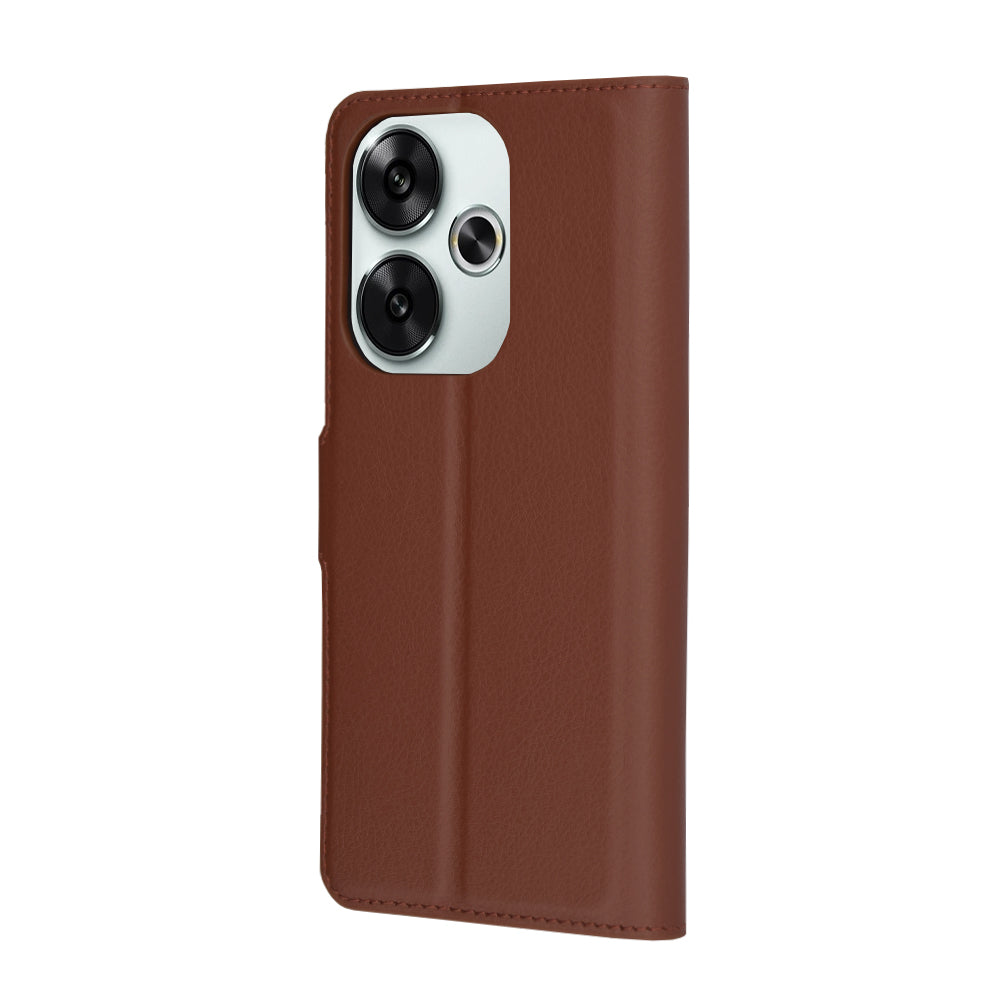 Husa pentru Xiaomi Poco F6, Techsuit, Leather Folio, Maro