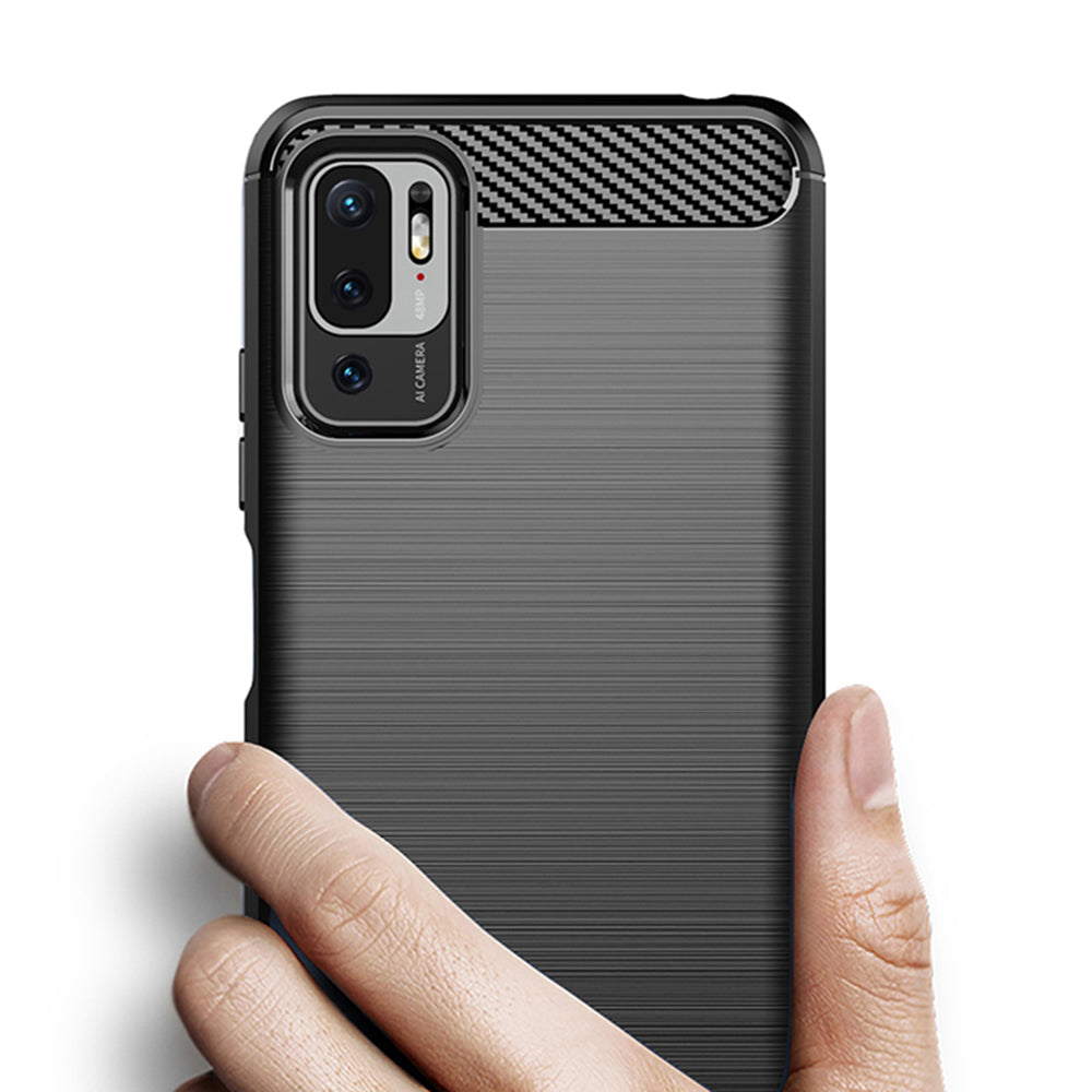 Husa pentru Xiaomi Poco M3 Pro 5G / Redmi Note 10 5G, Techsuit, Carbon, Neagra