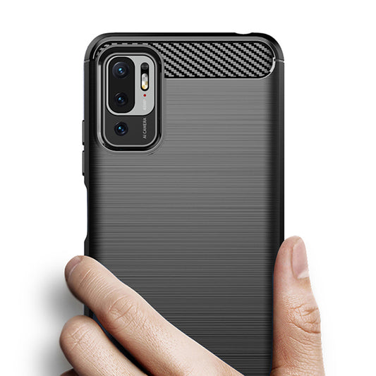 Husa pentru Xiaomi Poco M3 Pro 5G / Redmi Note 10 5G, Techsuit, Carbon, Neagra