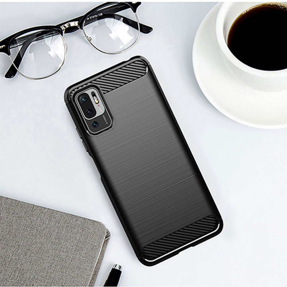 Husa pentru Xiaomi Poco M3 Pro 5G / Redmi Note 10 5G, Techsuit, Carbon, Neagra