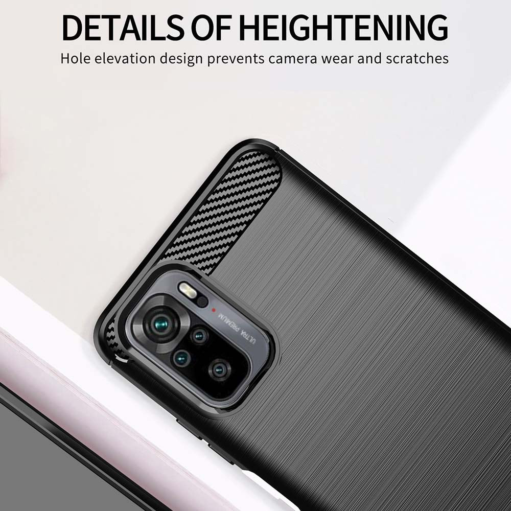 Husa pentru Xiaomi Poco M5s / Redmi Note 10S / Note 10, Techsuit, Carbon, Neagra