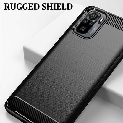 Husa pentru Xiaomi Poco M5s / Redmi Note 10S / Note 10, Techsuit, Carbon, Neagra