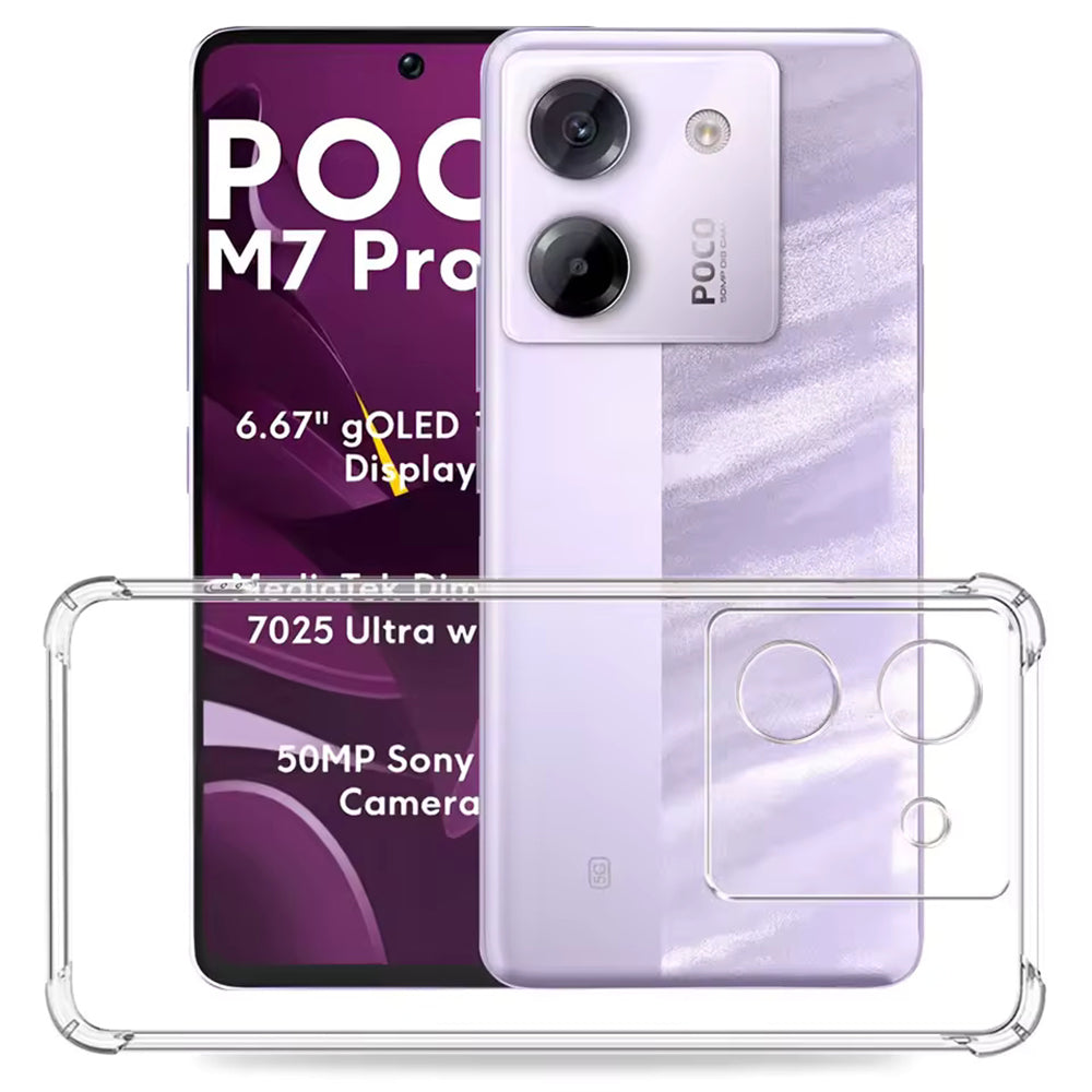 Husa pentru Xiaomi Poco M7 Pro 5G, Techsuit, Shockproof Clear, Transparenta