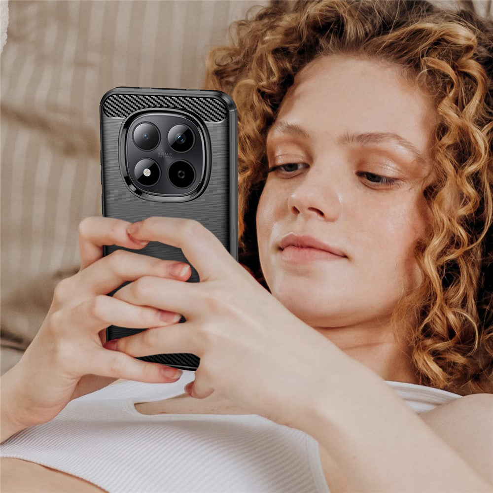 Husa pentru Xiaomi Poco M8 / Redmi Note 15 5G / Note 15 4G, Techsuit, Carbon, Neagra