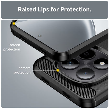 Husa pentru Xiaomi Poco M8 / Redmi Note 15 5G / Note 15 4G, Techsuit, Carbon, Neagra