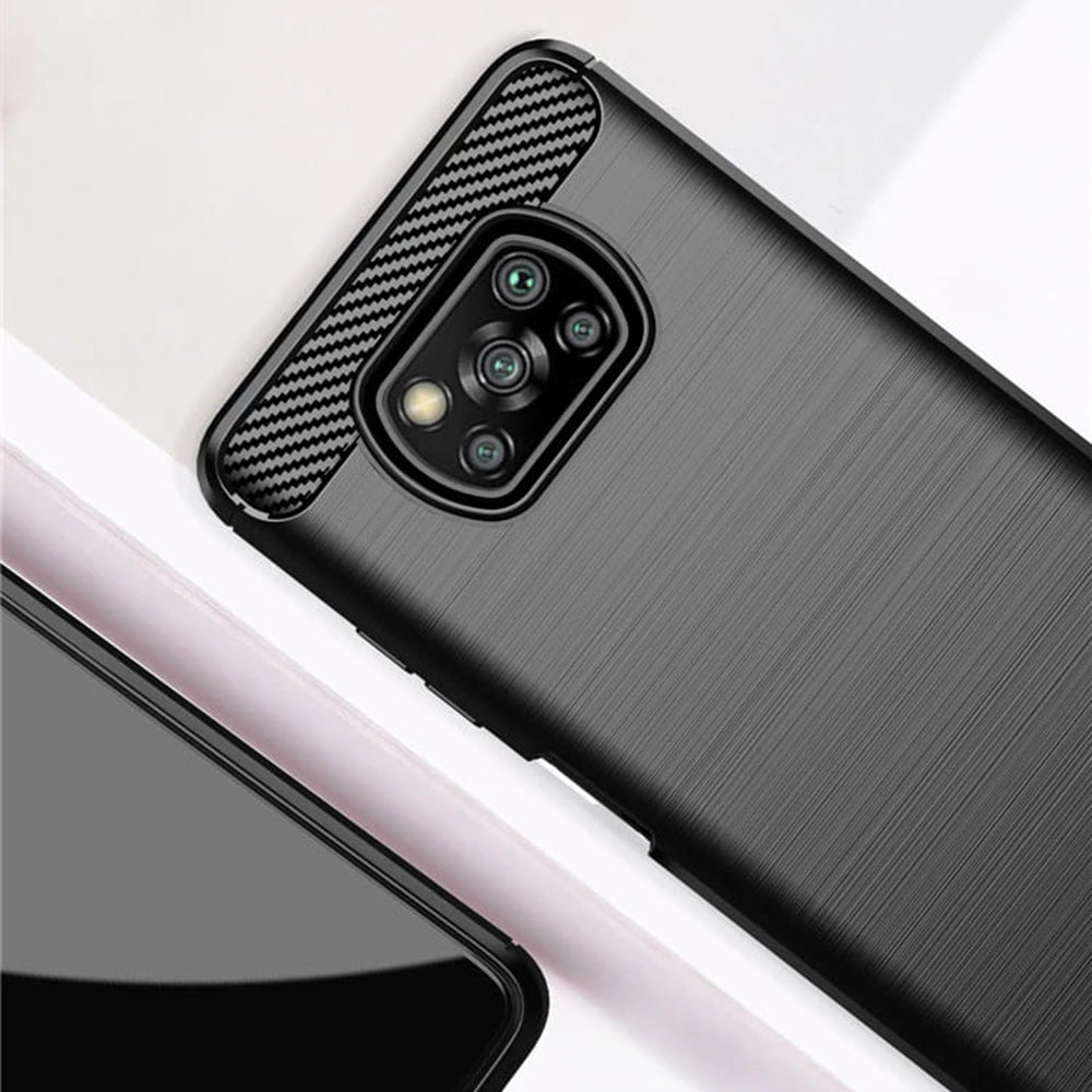 Husa pentru Xiaomi Poco X3 Pro / X3 NFC / X3, Techsuit, Carbon, Neagra