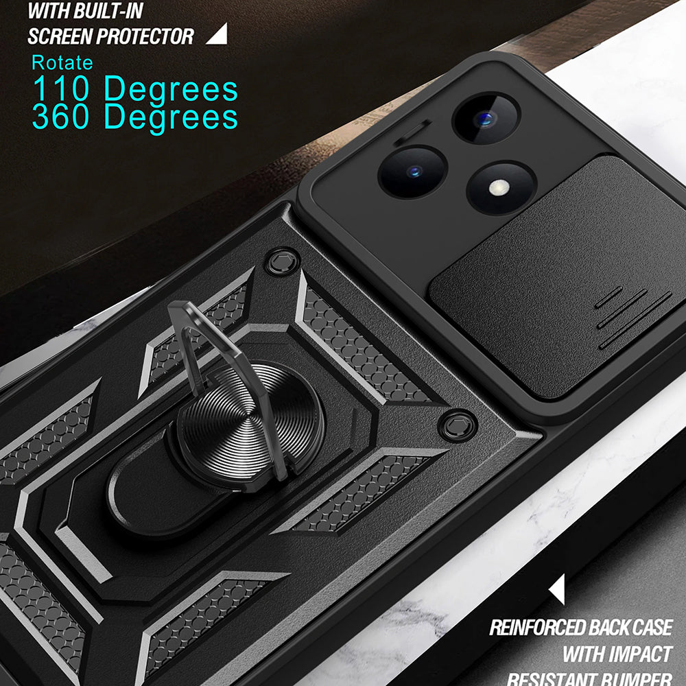 Husa pentru Xiaomi Poco X6 / Note 13 Pro 5G, Techsuit, CamShield, Neagra