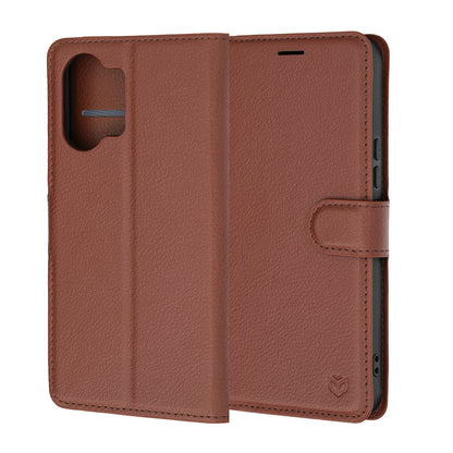 Husa pentru Xiaomi Poco X8 Pro Max, Techsuit, Leather Folio, Maro