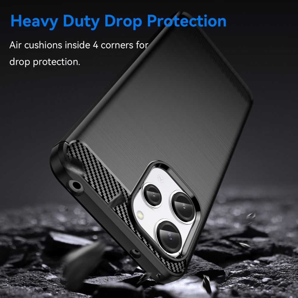 Husa pentru Xiaomi Redmi 12 5G / 12, Techsuit, Carbon, Neagra