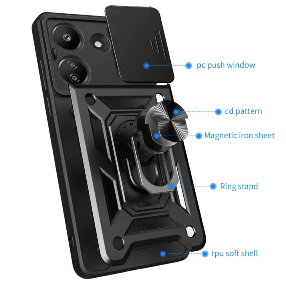 Husa pentru Xiaomi Redmi 13C 5G, Techsuit, CamShield, Neagra