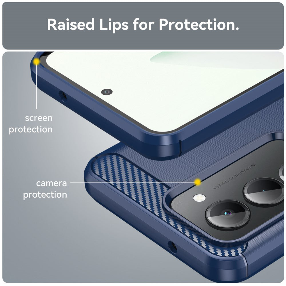 Husa pentru Xiaomi Redmi 15 5G / 15 4G, Techsuit, Carbon, Albastra