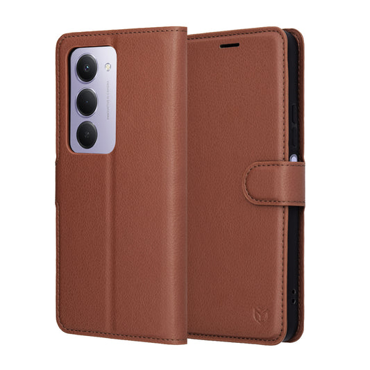 Husa pentru Xiaomi Redmi 15 5G / 15 4G, Techsuit, Leather Folio, Maro