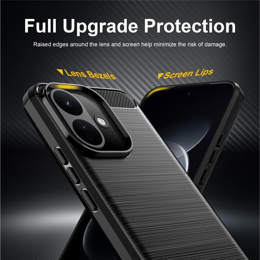 Husa pentru Xiaomi Redmi 17C 5G, Techsuit, Carbon, Neagra