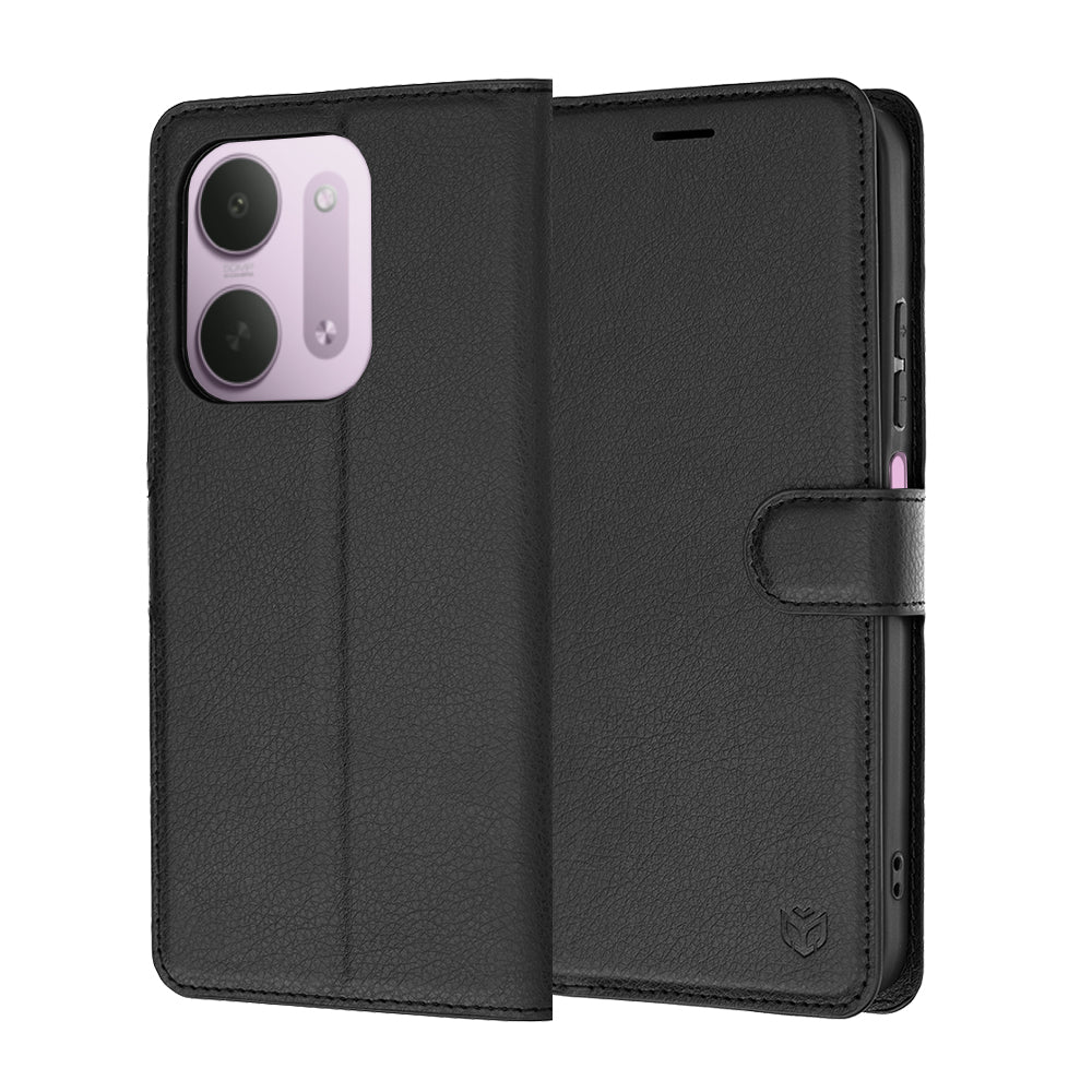 Husa pentru Xiaomi Redmi 17C 5G, Techsuit, Leather Folio, Neagra