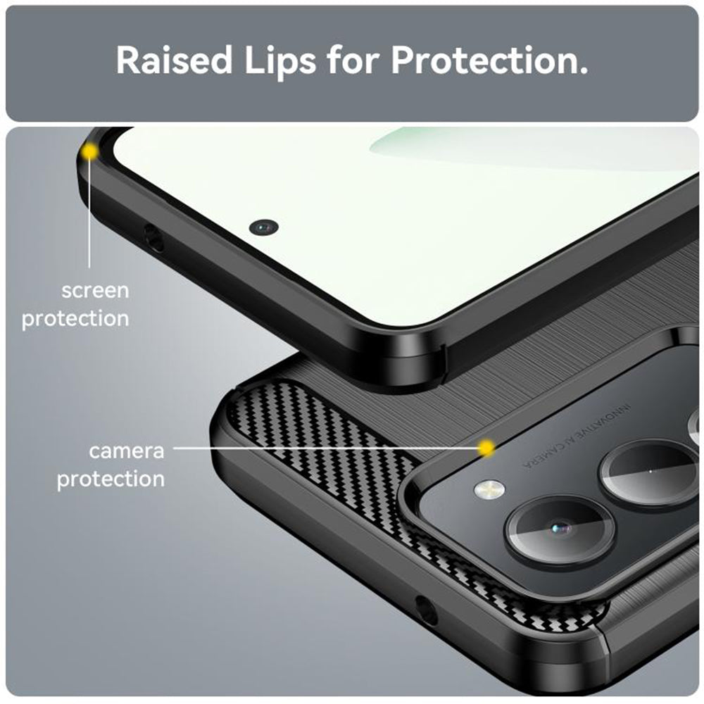 Husa pentru Xiaomi Redmi 15 5G / 15 4G, Techsuit, Carbon, Neagra