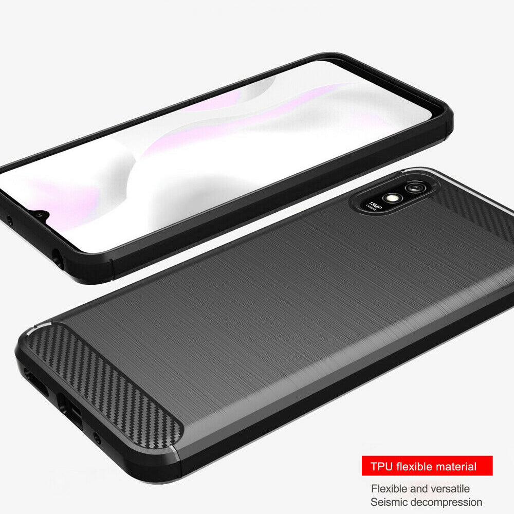 Husa pentru Xiaomi Redmi 9AT / 9A, Techsuit, Carbon, Neagra