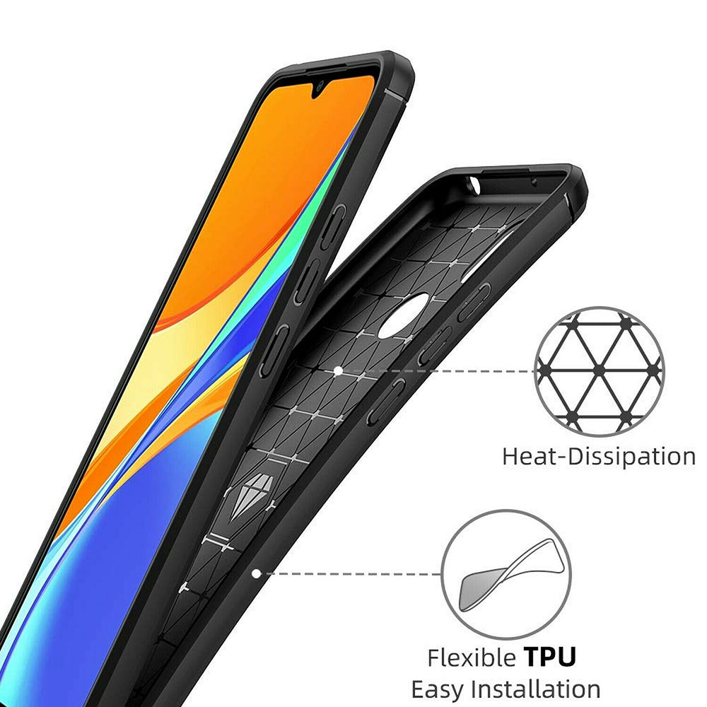 Husa pentru Xiaomi Redmi 9C NFC / 9C, Techsuit, Carbon, Neagra