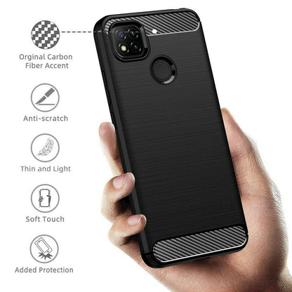 Husa pentru Xiaomi Redmi 9C NFC / 9C, Techsuit, Carbon, Neagra