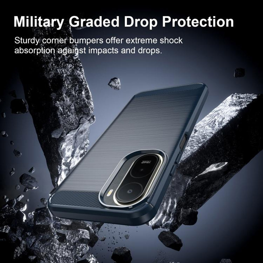 Husa pentru Xiaomi Redmi A7 Pro 4G, Techsuit, Carbon, Albastra