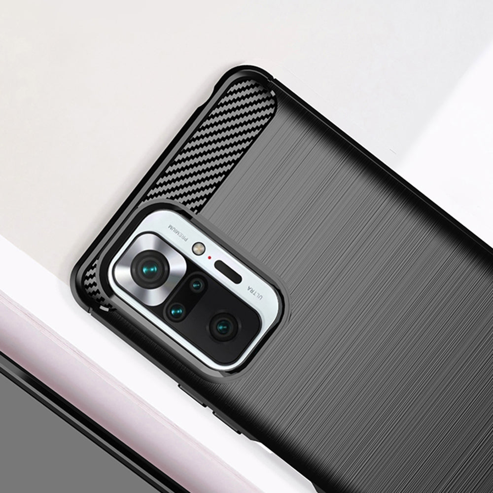 Husa pentru Xiaomi Redmi Note 10 Pro Max / Note 10 Pro, Techsuit, Carbon, Neagra