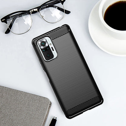 Husa pentru Xiaomi Redmi Note 10 Pro Max / Note 10 Pro, Techsuit, Carbon, Neagra