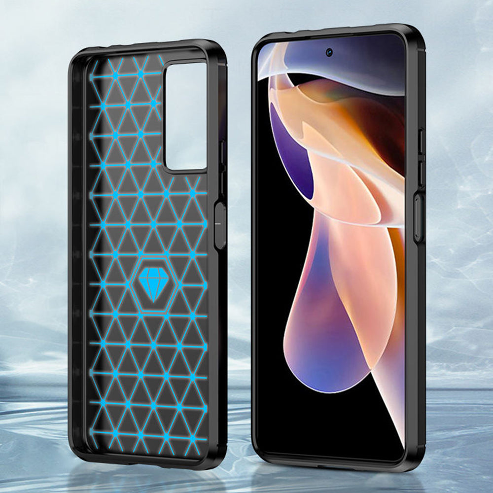 Husa pentru Xiaomi Redmi Note 11 Pro+ 5G, Techsuit, Carbon, Neagra