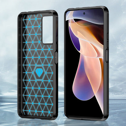 Husa pentru Xiaomi Redmi Note 11 Pro+ 5G, Techsuit, Carbon, Neagra