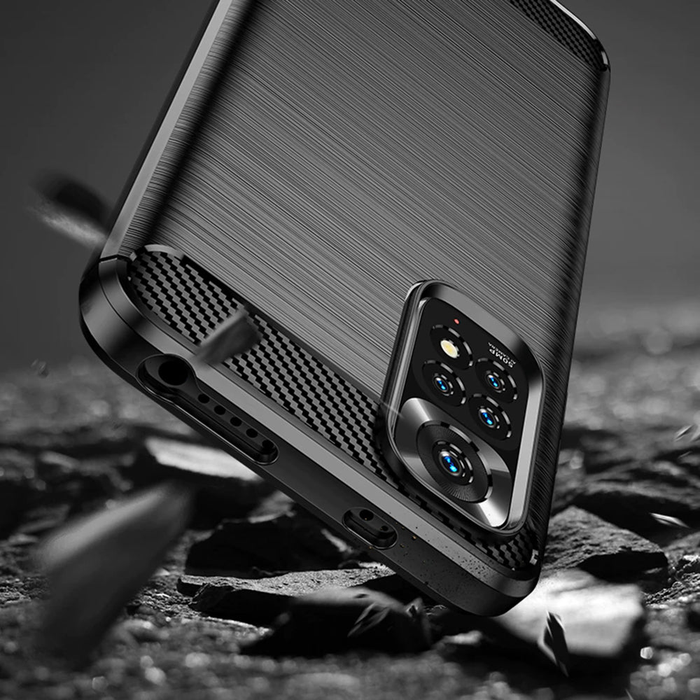 Husa pentru Xiaomi Redmi Note 11S / Note 11, Techsuit, Carbon, Neagra