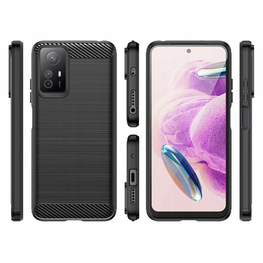 Husa pentru Xiaomi Redmi Note 12S, Techsuit, Carbon, Neagra