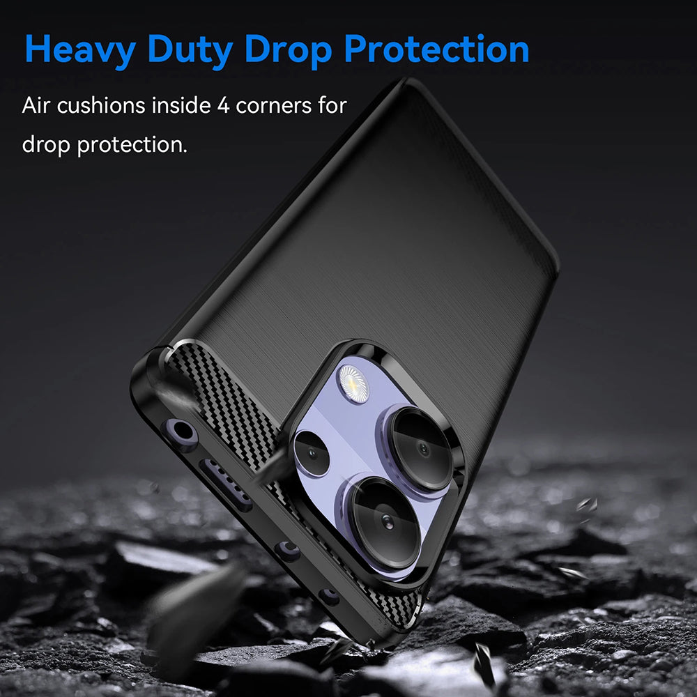 Husa pentru Xiaomi Redmi Note 13 Pro 4G / Poco M6 Pro 4G, Techsuit, Carbon, Albastra