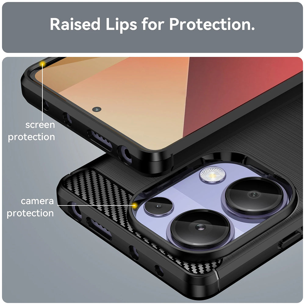 Husa pentru Xiaomi Redmi Note 13 Pro 4G / Poco M6 Pro 4G, Techsuit, Carbon, Albastra