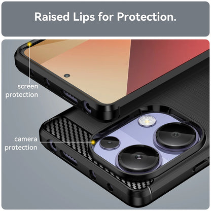 Husa pentru Xiaomi Redmi Note 13 Pro 4G / Poco M6 Pro 4G, Techsuit, Carbon, Albastra