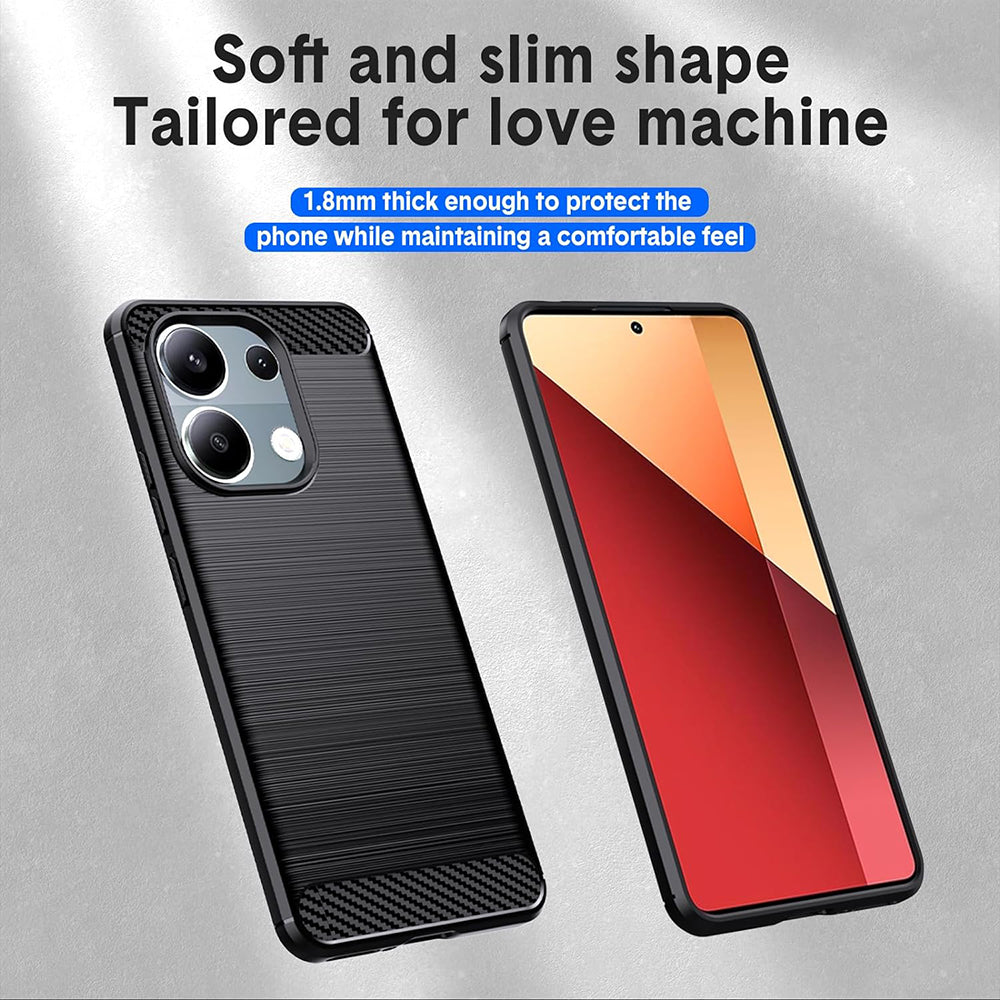 Husa pentru Xiaomi Redmi Note 13 Pro 4G / Poco M6 Pro 4G, Techsuit, Carbon, Neagra
