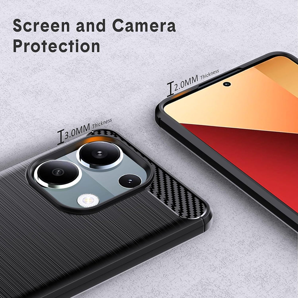 Husa pentru Xiaomi Redmi Note 13 Pro 4G / Poco M6 Pro 4G, Techsuit, Carbon, Neagra
