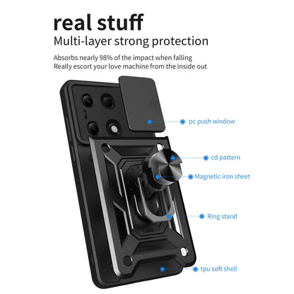 Husa pentru Xiaomi Redmi Note 13 Pro 4G / Poco M6 Pro 4G, Techsuit, CamShield, Neagra