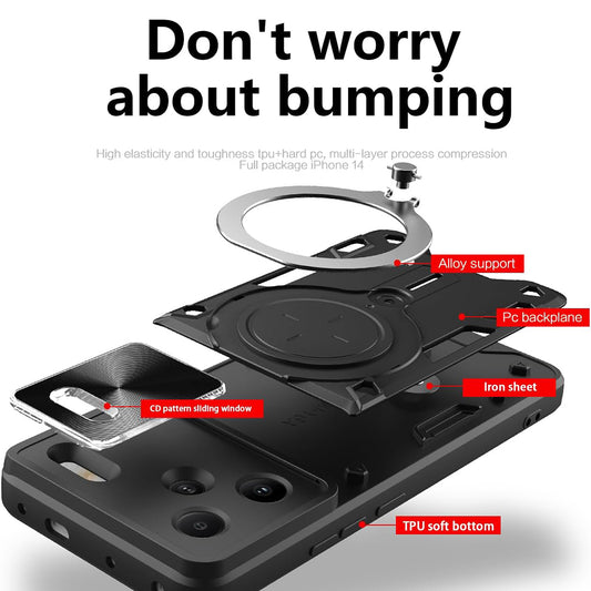 Husa pentru Xiaomi Redmi Note 13 Pro+, Techsuit, CamGuard Pro, Neagra