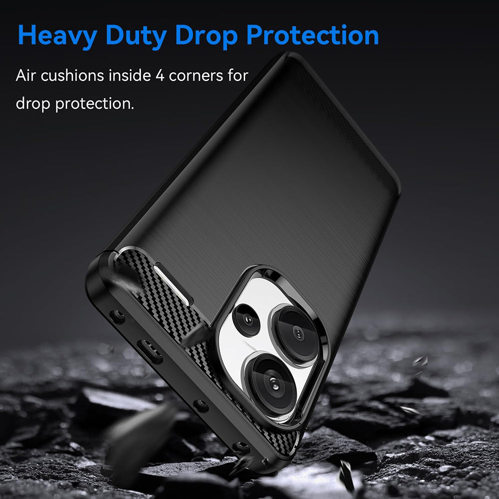 Husa pentru Xiaomi Redmi Note 13 Pro+, Techsuit, Carbon, Neagra