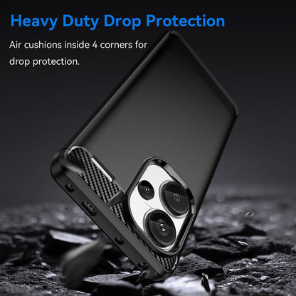 Husa pentru Xiaomi Redmi Note 13 Pro+, Techsuit, Carbon, Neagra