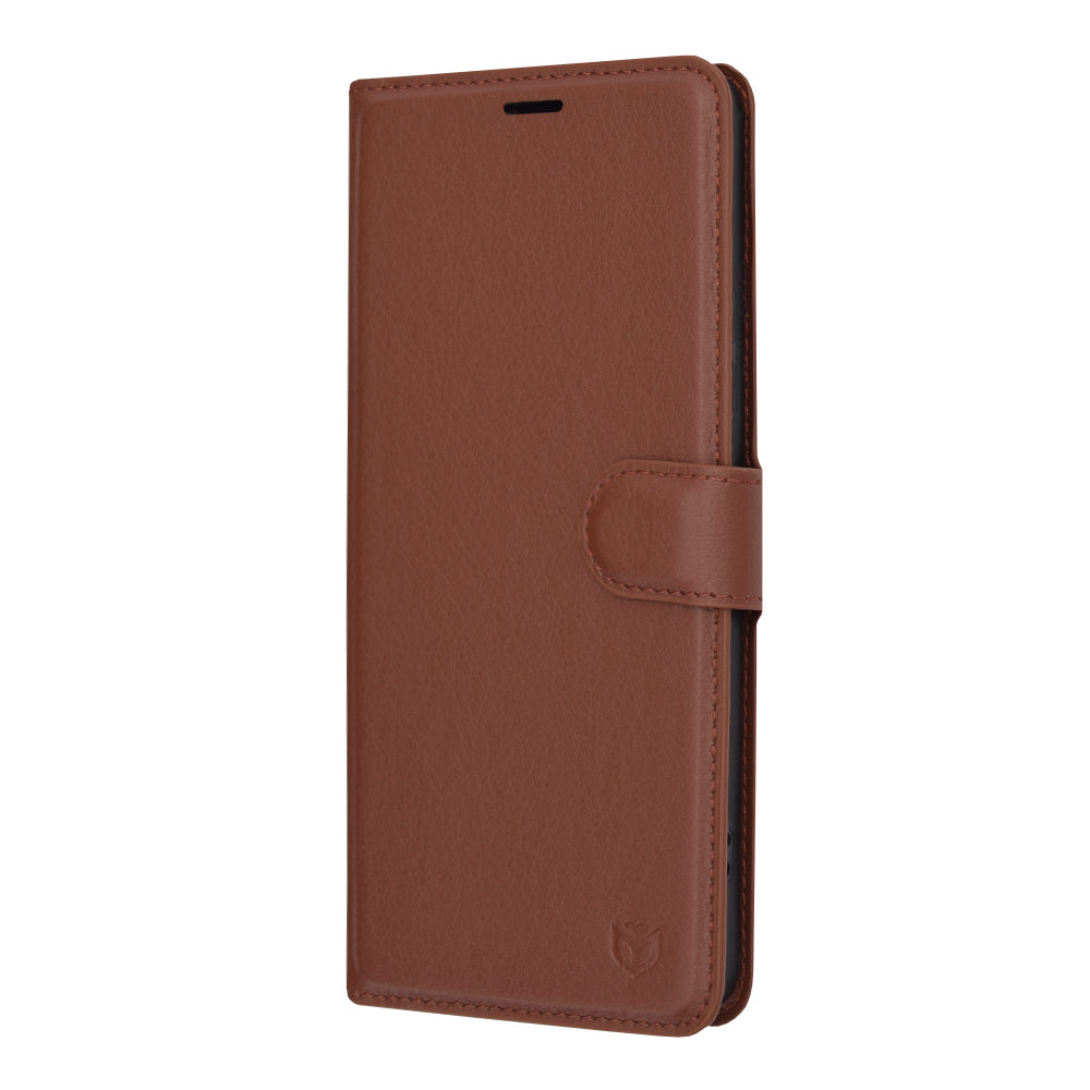 Husa pentru Xiaomi Redmi Note 13 Pro+, Techsuit, Leather Folio, Maro