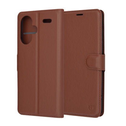Husa pentru Xiaomi Redmi Note 13 Pro+, Techsuit, Leather Folio, Maro