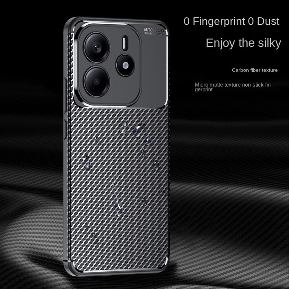Husa pentru Xiaomi Redmi Note 14 4G (Regional), Techsuit, CarbonFiber, Neagra