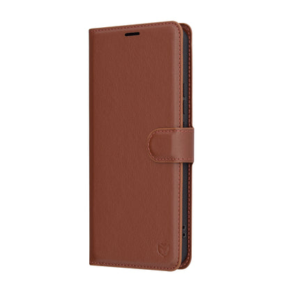 Husa pentru Xiaomi Redmi Note 14 4G (Regional), Techsuit, Leather Folio, Maro