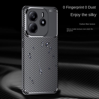 Husa pentru Xiaomi Redmi Note 14 5G, Techsuit, CarbonFiber, Neagra