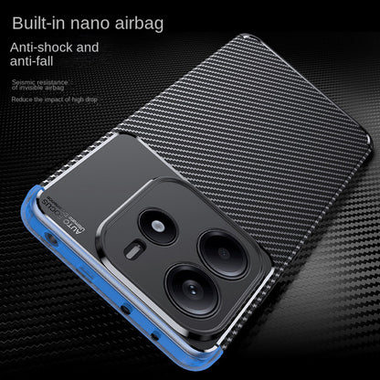 Husa pentru Xiaomi Redmi Note 14 5G, Techsuit, CarbonFiber, Neagra